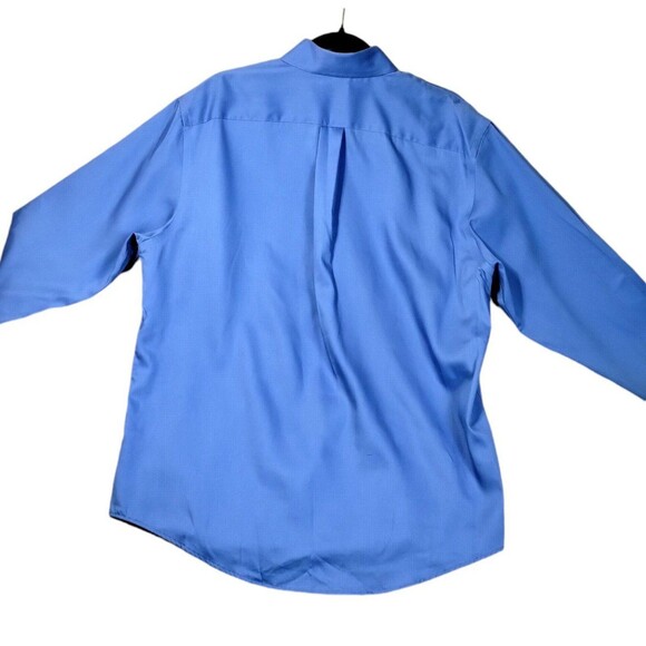 Lands' End Shirt Men's M Button Up Down Long Sleeve Pocket Blue Career Basic - Picture 5 of 11